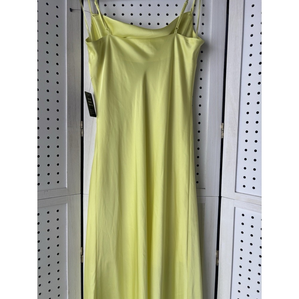 NWT $108 Express Maxi Slip Dress Yellow Women's XS Spaghetti Strap - Picture 10 of 13